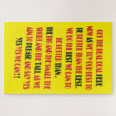 取引実在は、ここにポスタープリントタイプのワードアート ジグソーパズル (横)