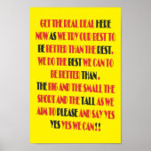 取引実在は、ここにポスタープリントタイプのワードアート ポスター (正面)