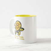 取引生まれに追い込まれ、マグを働かせる ツートーンマグカップ (正面左)