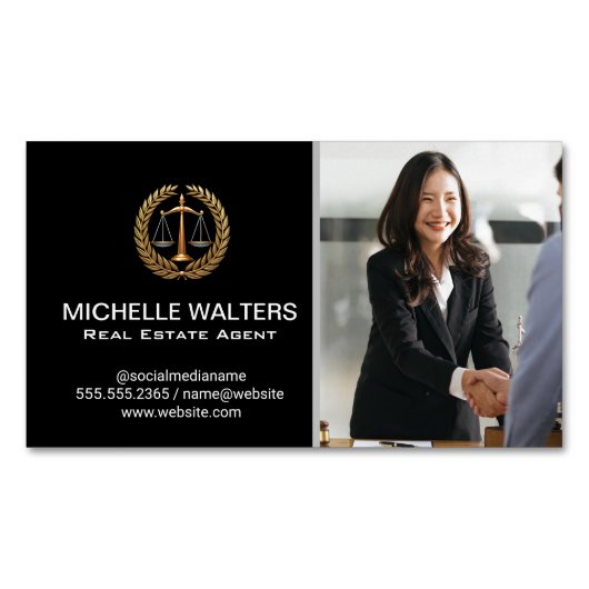 取引 | ハンドシェイク マグネット名刺 (正面)