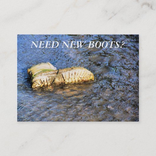 取引。新しいブーツ。英国 名刺 (正面)