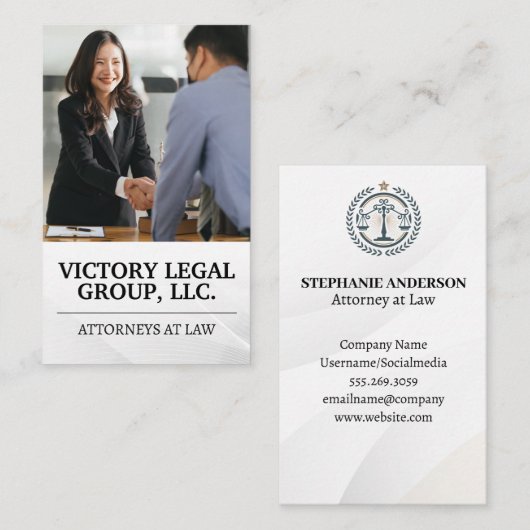 取引 | 笑顔の女性 名刺 (正面/裏面)