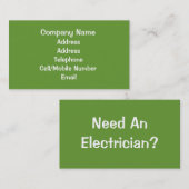 取引。電気技師。 名刺 (正面/裏面)