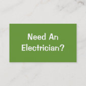 取引。電気技師。 名刺 (裏面)