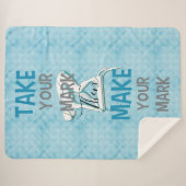 取得あなたの印の作Yor印の水泳のデザイン シェルパブランケット (正面(横))