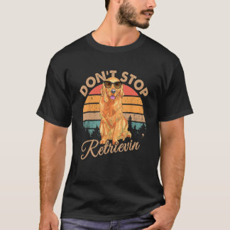 取得しなストップいレトロゴールデンレトリエバーギフト Tシャツ