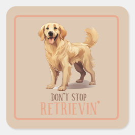 取得しなストップい – 犬の恋人 – ゴールデンリトリバー スクエアシール