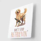 取得しなストップい – 犬の恋人 – ゴールデンリトリバー スクエア壁時計 (傾斜)