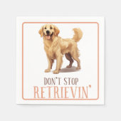 取得しなストップい – 犬の愛人 – ゴールデンリトリバー スタンダードカクテルナプキン (正面)