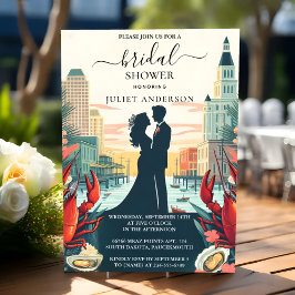 取得ビーチ海サマーニューオーリンズブライダルシャワー 招待状