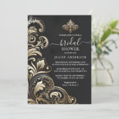 取得レトロアラビアエキゾチックはっきりしたダマスクブライダルシャワー 招待状 (スタンド正面)