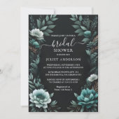 取得自然ガーデンプラントダークグリーンブライダルシャワー 招待状 (正面)