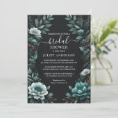 取得自然ガーデンプラントダークグリーンブライダルシャワー 招待状 (スタンド正面)