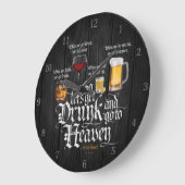 取得飲して天国に行く（アイルランドのドリンクトースト） ラージ壁時計 (傾斜)