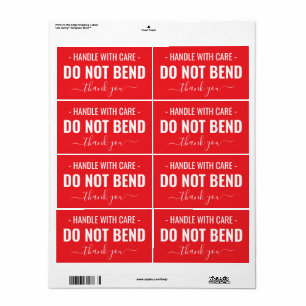 取扱注意 - 曲げないでください 発送ラベル ラベル