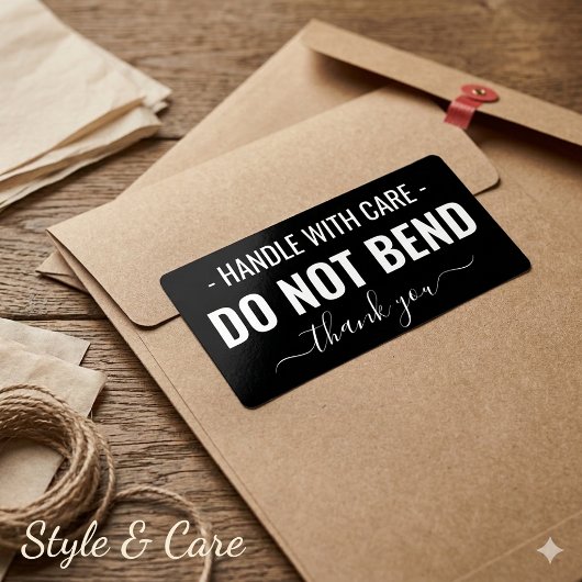 取扱注意 - 曲げないで ブラック 梱包 ラベル