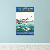 取消済浮動小数点飛行機販促ポスター キャンバスプリント (インサイチュ (ウッドフロア))