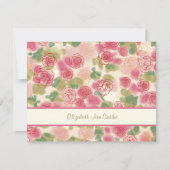 取留めなくしゃべるバラのパーソナライズな文房具 ノートカード (正面)