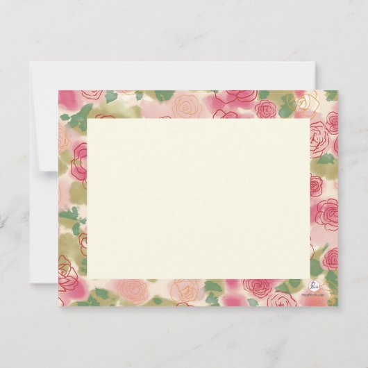 取留めなくしゃべるバラのパーソナライズな文房具 ノートカード (裏面)