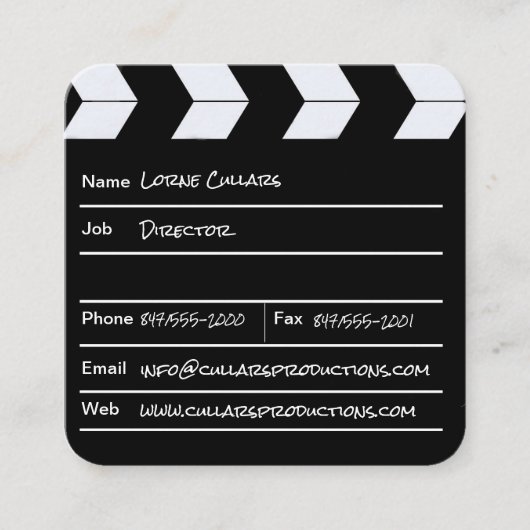 取締役のクラップボード名刺 スクエア名刺 (正面)