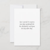 取締役会メンバーの感謝してい謝意をプレゼント サンキューカード (裏面)