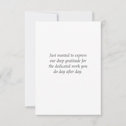 取締役会メンバーの感謝してい謝意をプレゼント サンキューカード (裏面)