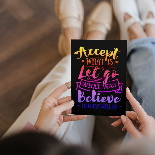 受け入れやる気を起こさせる引用文- Rainbow Tint ポストカード