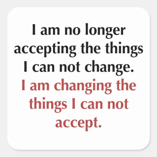 受け入れられないものの変更 スクエアシール (正面)