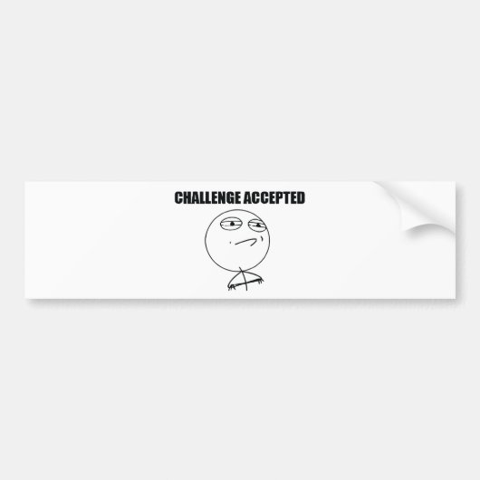 受け入れられる挑戦 バンパーステッカー (正面)