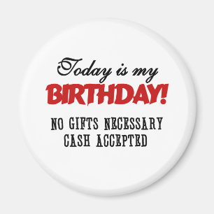 受け入れられる誕生日の現金 マグネット
