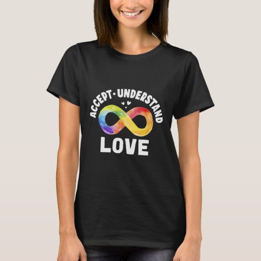 受け入れる愛の自閉症意識Asd Infini Tシャツ (正面)