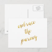 受け入れザジャーニー引用文金ゴールドホイルフェイク勇気 ポストカード (正面/裏面)