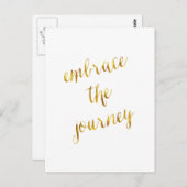 受け入れザジャーニー引用文金ゴールドホイルフェイク勇気 ポストカード (正面/裏面)