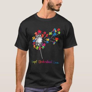 受け入れラブダンデロンパズル自閉症Awa Tシャツ