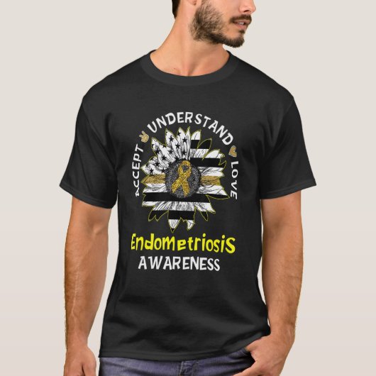 受け入れラブヒマワリ子宮内膜症アワ Tシャツ (正面)