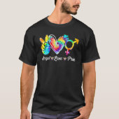 受け入れラブプライドトランスジェンダー絞り染めLGBTプライドM Tシャツ (正面)