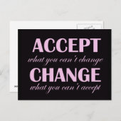 受け入れ対変更 – はがきやる気を起こさせる ポストカード (正面/裏面)