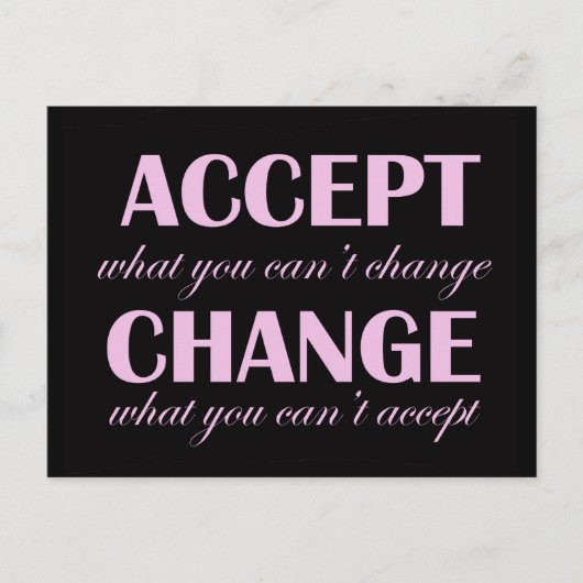 受け入れ対変更 – はがきやる気を起こさせる ポストカード (正面)