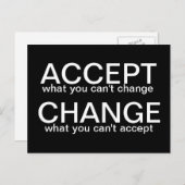 受け入れ対変更 – はがきやる気を起こさせる ポストカード (正面/裏面)