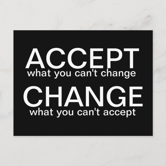 受け入れ対変更 – はがきやる気を起こさせる ポストカード (正面)