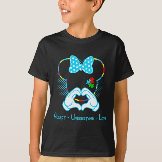 受け入れ愛の自閉症意識を理解 – Mouse Au Tシャツ (正面)