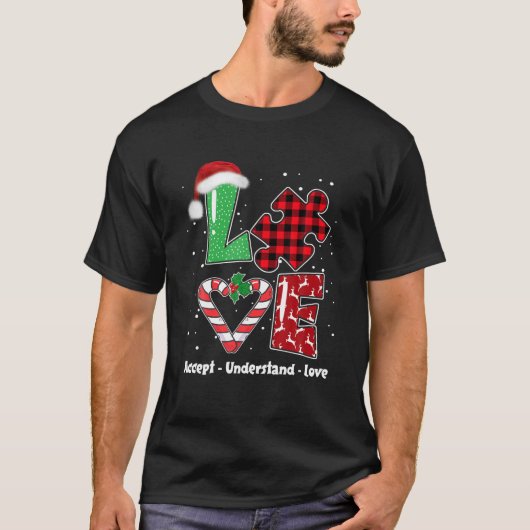 受け入れ愛の自閉症意識パズルChr Tシャツ (正面)