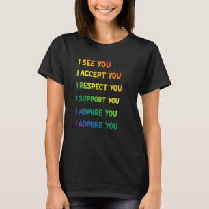 受け入れ敬意サポート愛Lgbtq Tシャツ