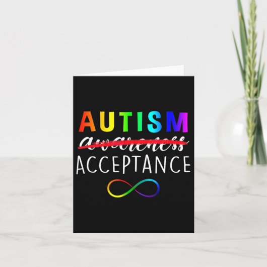 受け入れ認識度おもしろい赤の代わりに自閉症 カード (正面)