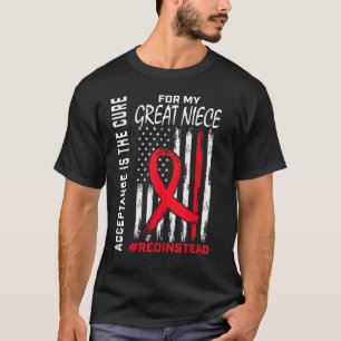 受け入れ赤の代わりに自閉症の素晴らしニー Tシャツ