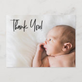 受け入モダンれ：エレガントベビー写真誕生発表 案内ポストカード (正面)