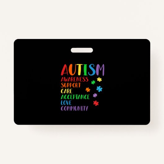 受け入気にれ同盟国の自閉症意識を支援する バッジ (正面)