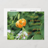 受け取ったギフト ポストカード (正面/裏面)