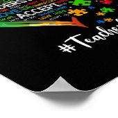 受け教え入れ愛を理解する先生ハート自閉症 ポスター (角)