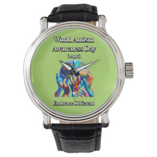 受け違う入れ。世界自閉症啓発デー。 腕時計